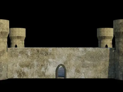 Castle 3D model PBR materials 4K Low-poly 3D model