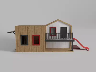 Wooden Playhouse 3D model purchase