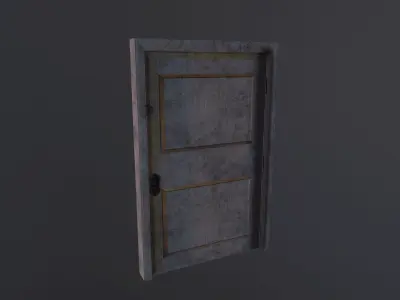 Damage Door Free low-poly 3D model