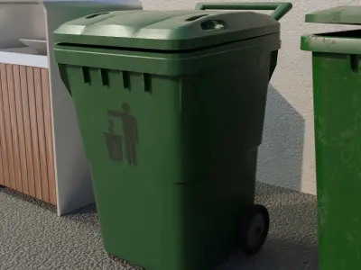 Garbage Bin Low-poly 3D model get