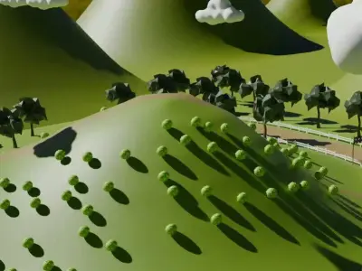 Mountainous Highlands Track - 3D Environments Low-poly 3D model