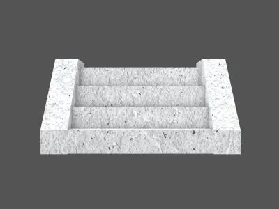 Low Poly Concrete Stairs v1 001 Low-poly 3D model