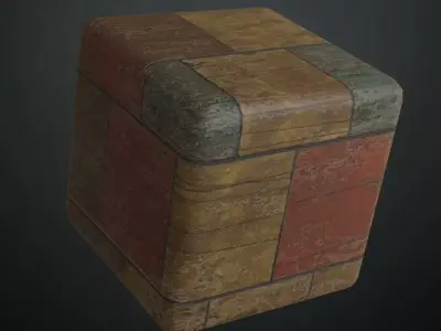 Vintage Painted Wood Planks PBR Seamless Texture