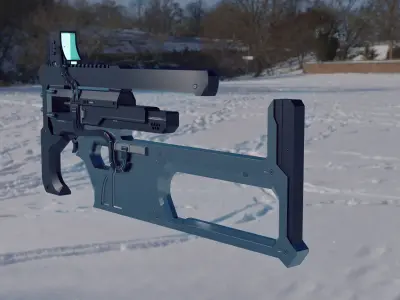 Sci-fi Rifle  Low-poly 3D model