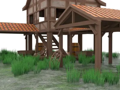 Town Center Low-poly 3D model