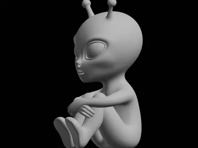 Cute Alien Figure Sci Fi Character 3D print model
