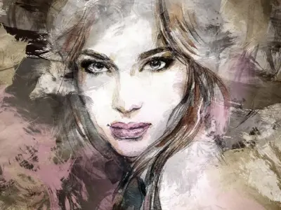 Watercolor Muse II Portrait Wallpaper Texture Texture