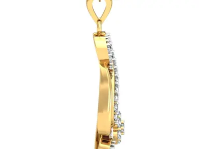 Yellow gold diamond pendent-P3 PS-16 3D print model