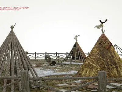  Medieval Shaman Village Design  Set 3D model
