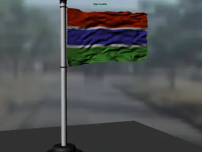 Gambia flag 3D model