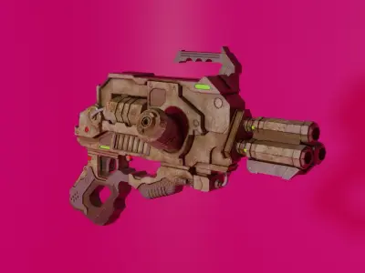 Stylized Sci-Fi Gun Weapon PBR low-poly game-ready Low-poly 3D model