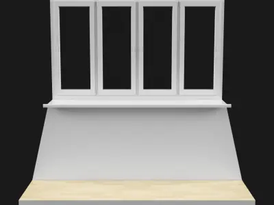 Set of Windows for balcony 3D model