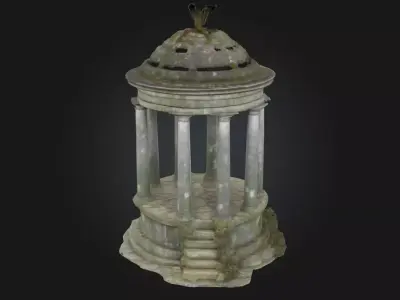 Ancient Stone Pavilion  Serenity in Weathered Stone 3D model