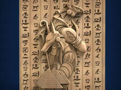 Carved panel painting STL 3D model 35