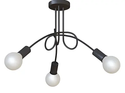 Wrought iron ceiling chandelier 3D model