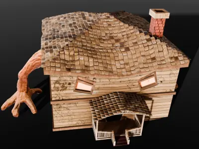 Wooden Monster House Low-poly 3D model