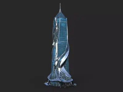 Futuristic Skyscraper High Detail 3D model