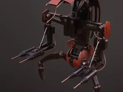 Next generation mecha combat exoskeleton Low-poly 3D model