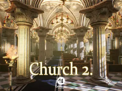 Church 2 Unreal Engine Low-poly 3D model