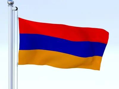 Animated Armenia Flag Low-poly 3D model