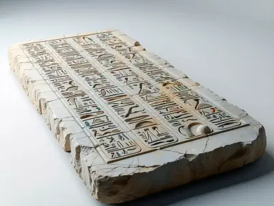 Ancient Egyptian Stone Tablet Hieroglyphs Low-poly 3D model
