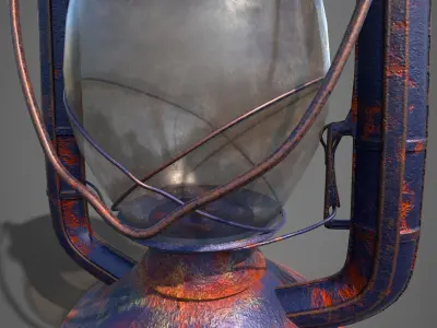 Lantern 3d Model old rusty Free 3D model