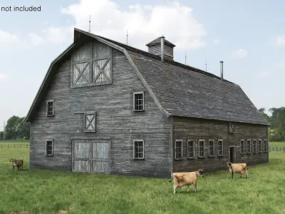 Abandoned Wooden Barn 3D model