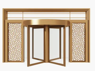 Revolving door  Low-poly 3D model