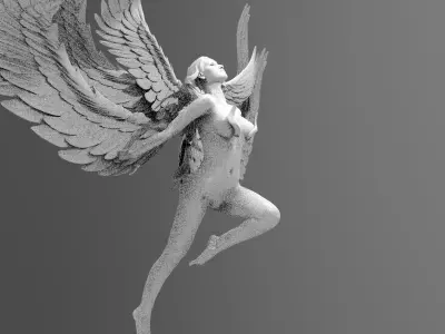 Phoenix Angel Statue 2 3D model