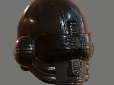 Gas mask helmet 3d model scifi Low-poly  Low-poly 3D model 183
