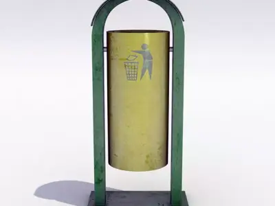 Street trash can - 8 3D model