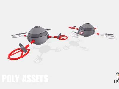 Low Poly Sci-Fi Drone Low-poly 3D model