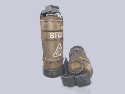 Scifi grenade Low-poly 3D model