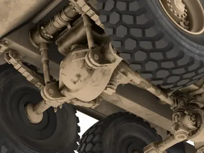  Control Center with Raised Antennas and Truck 