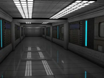 Sci Fi Corridor  3D model 38