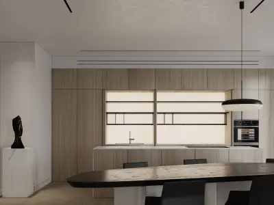 Modern Contemporary Interior Scene Full 3D Model Free 3D model