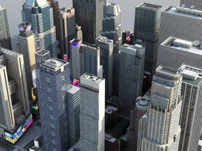  Manhattan District Times Square B Low Poly 