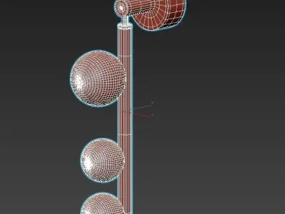 dolll wall light with three balls 3D model
