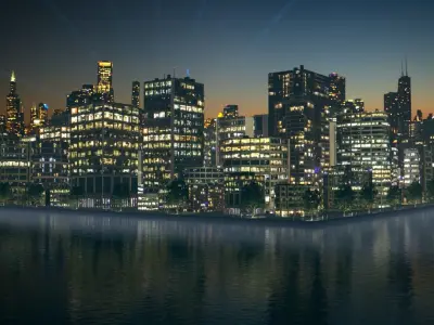 Night City Low-poly 3D model