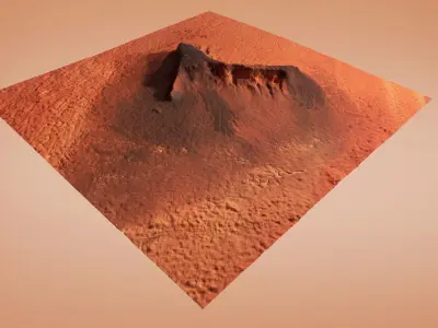 Mars Planet Mountain Desert Dunes Terrain Landscape PBR Low-poly 3D model