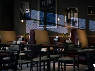 Coffee Shop Environment Free low-poly 3D model