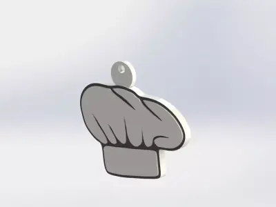 Chef Hat Keyring Free 3D print model