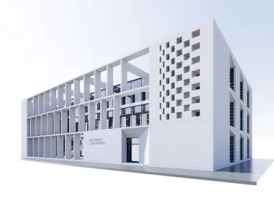 gallery building Low-poly 3D model