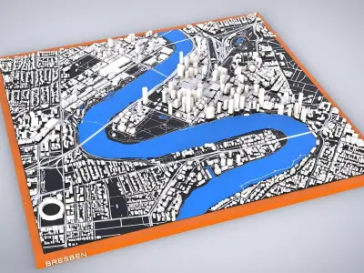 Cityscape Brisbane Queensland Australia 3D model