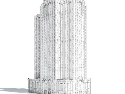 Skyscraper 3D Model detroit building 3D model