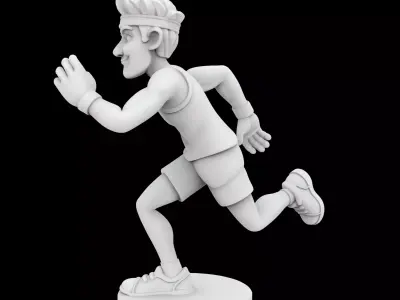 Runner Cartoon Character 3D Print Model 3D print model