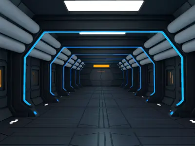 Sci Fi Corridor 3D model 3