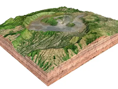 Mount Bromo Volcano Indonesia 3D model