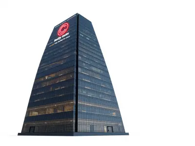 Futuristic Mirror Glass Skyscraper model pack Low-poly 3D model