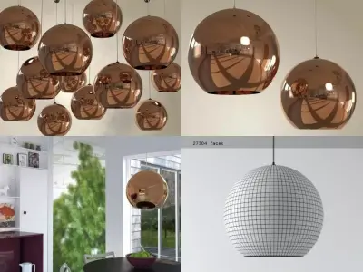 Copper Shade Pendant 3D model